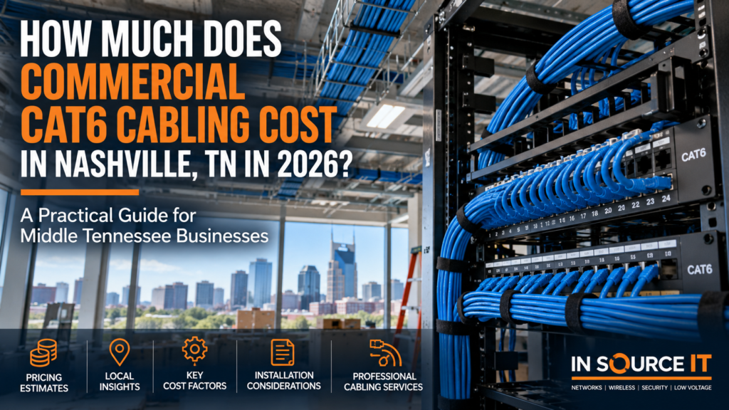 Commercial Cat6 network cabling and patch panel installation in Nashville, TN
